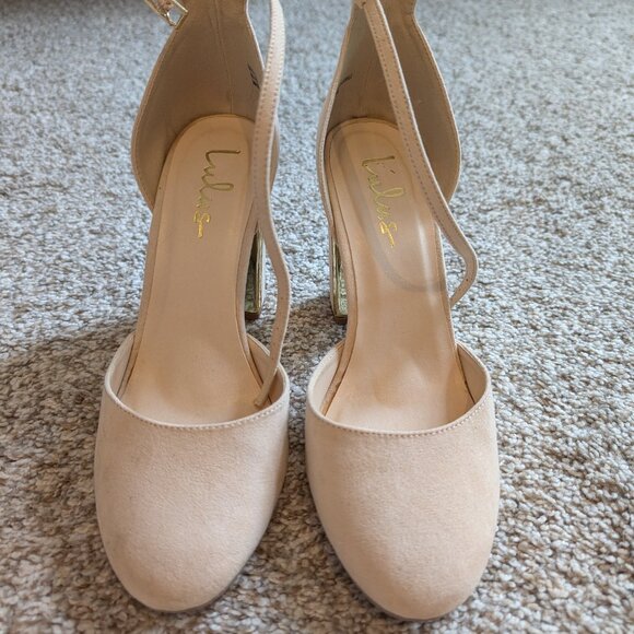 Lulu's cream heels with ankle strap - Picture 1 of 4